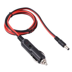 12V / 24V 5.5x2.1mm DC Power Supply Adapter Plug Coiled Cable Car Charger, Length: 1m