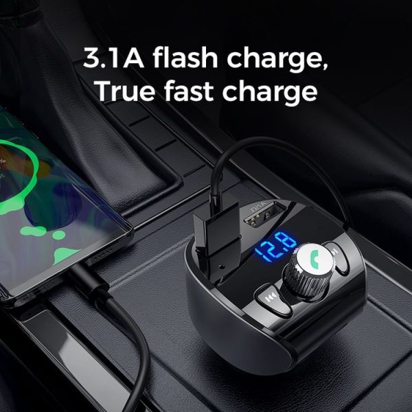 JOYROOM JR-CL02 Shadow Series Car Bluetooth MP3 Player Car Kit, Support TF Card & U Disk & Bluetooth Calling & QC3.0 Flash Charging - Image 12