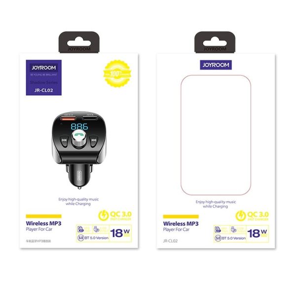 JOYROOM JR-CL02 Shadow Series Car Bluetooth MP3 Player Car Kit, Support TF Card & U Disk & Bluetooth Calling & QC3.0 Flash Charging - Image 5