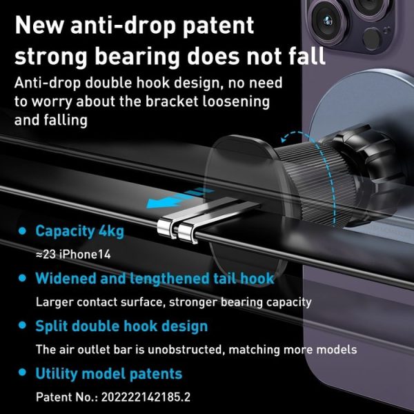 MOMAX MoVe Universal Transparent Magnetic Air Outlet Car Holder (Black) - Image 6