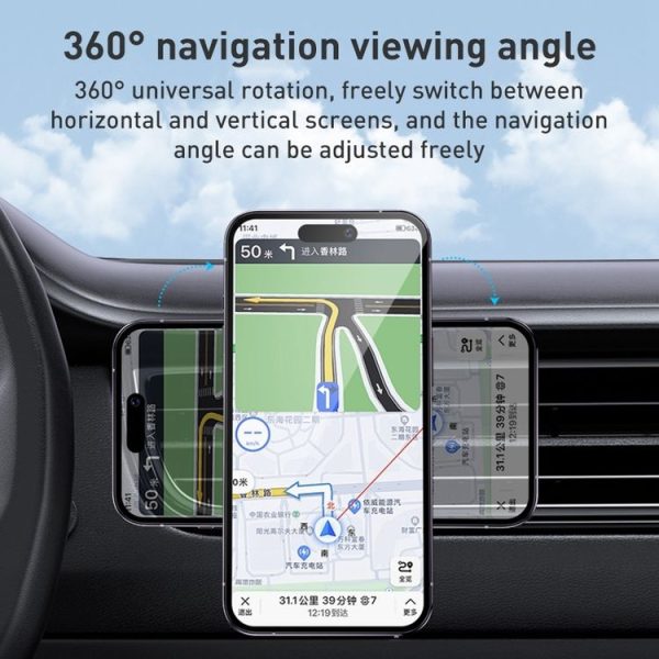 MOMAX MoVe Universal Transparent Magnetic Air Outlet Car Holder (Black) - Image 7