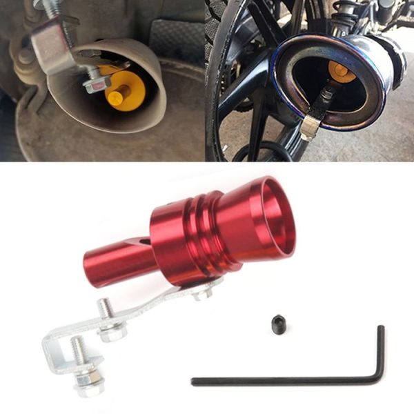 Universal Aluminum Turbo Sound Exhaust Muffler Pipe Whistle Car / Motorcycle Simulator Whistler, Size: XL, Outside Diameter: 35mm (Red)