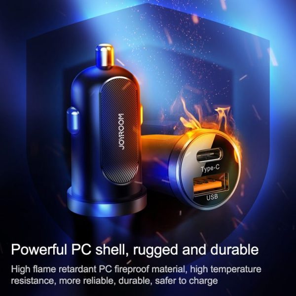 JOYROOM C-A08 30W Mini PD+QC3.0 Dual-port Smart Car Charger (Black) - Image 10