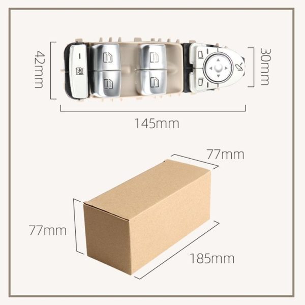 Car Auto Electronic Window Master Control Switch Button for Mercedes-Benz C Class W205 2015-2021 (Brown) - Image 4