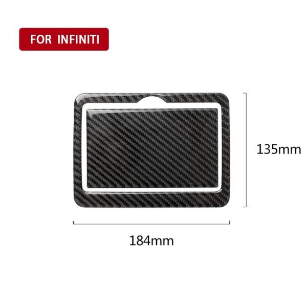 2 PCS Car Carbon Fiber Rear Water Cup Holder Panel Decorative Sticker for Infiniti Q50 / Q60 2014-2020 - Image 5