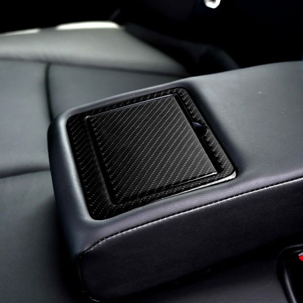 2 PCS Car Carbon Fiber Rear Water Cup Holder Panel Decorative Sticker for Infiniti Q50 / Q60 2014-2020 - Image 6