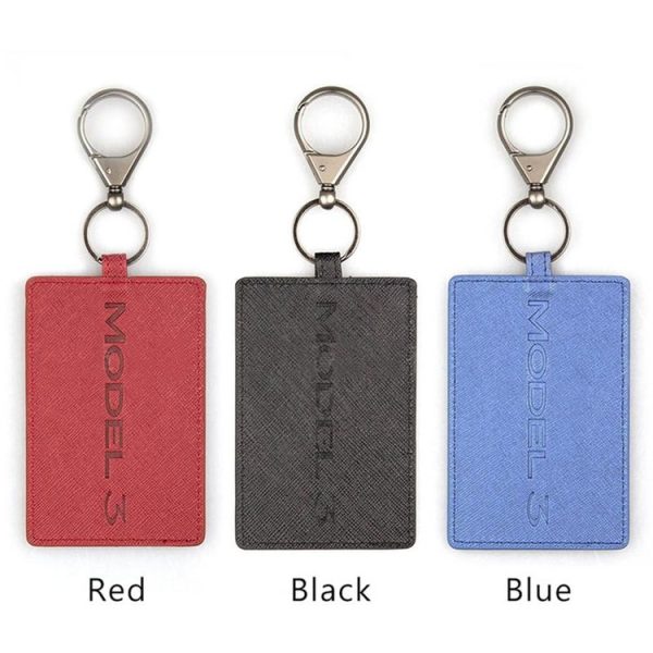 Portable Car Key Card Cover Case for Tesla Model 3 (Red) - Image 11