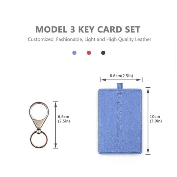 Portable Car Key Card Cover Case for Tesla Model 3 (Red) - Image 3