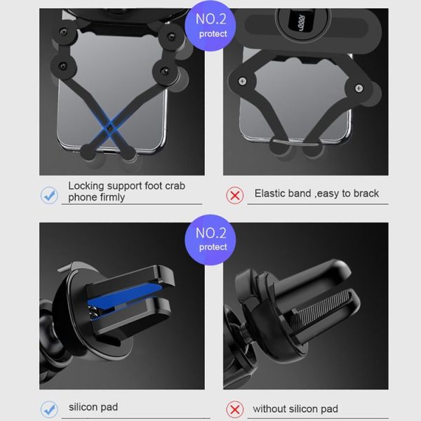 Car Air Outlet Six-claw Gravity Mobile Phone Holder Bracket (Red) - Image 9