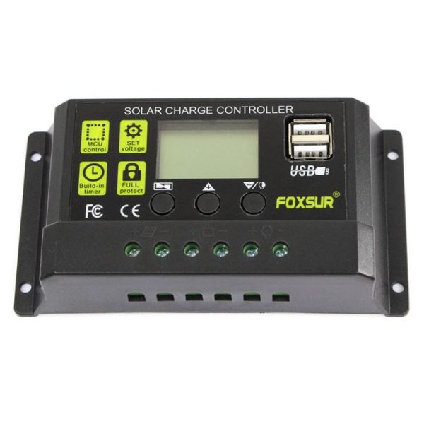 FOXSUR 10A Solar Charge Controller 12V / 24V Automatic Identification Controller - Image 4