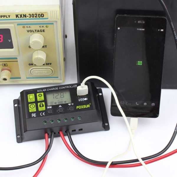 FOXSUR 10A Solar Charge Controller 12V / 24V Automatic Identification Controller - Image 6