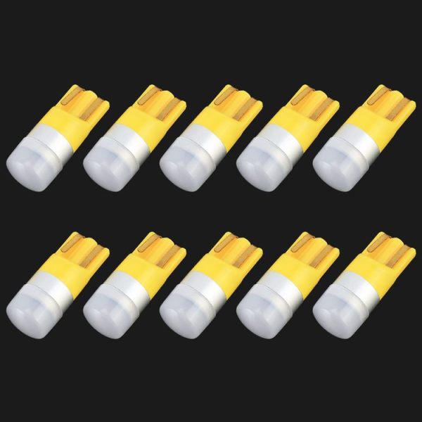 10 PCS T10 / W5W / 168 / 194 DC12V / 0.6W 1LEDs SMD-3030 Car Clearance Light (Yellow Light) - Image 2
