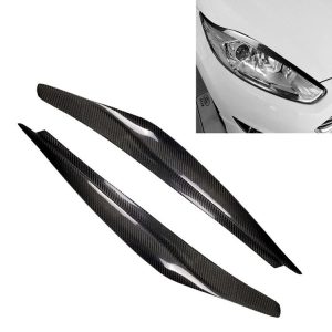 Carbon Fiber Car Mould Pressing Lamp Eyebrow Decorative Sticker for Ford Fiesta 2013-2016