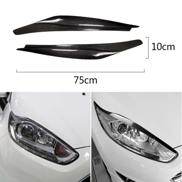 Carbon Fiber Car Mould Pressing Lamp Eyebrow Decorative Sticker for Ford Fiesta 2013-2016 - Image 5