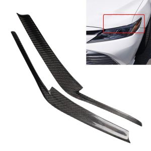 Carbon Fiber Car Mould Pressing Lamp Eyebrow Decorative Sticker for 2018-2019 Toyota Camry