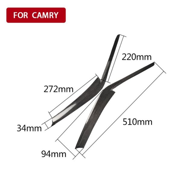 Carbon Fiber Car Mould Pressing Lamp Eyebrow Decorative Sticker for 2018-2019 Toyota Camry - Image 4