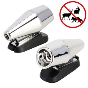 Pair Car ABS Deer Alert Sound Alarm Ultrasonic Wind Power Animal Repeller (Black Silver)