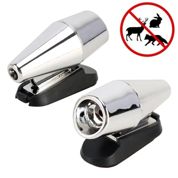 Pair Car ABS Deer Alert Sound Alarm Ultrasonic Wind Power Animal Repeller (Black Silver)