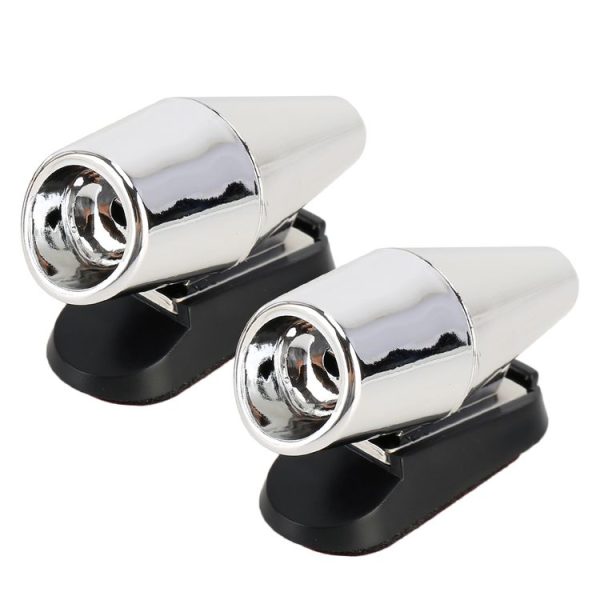 Pair Car ABS Deer Alert Sound Alarm Ultrasonic Wind Power Animal Repeller (Black Silver) - Image 2