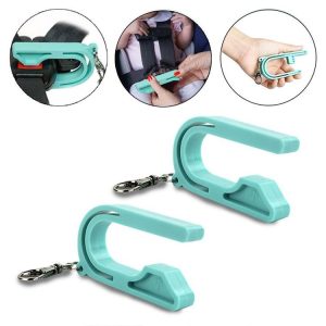 2 PCS Car Seat Key Safety Seat Unlocking Portable Unlock Child Safety Belt Accessories (Baby Blue)