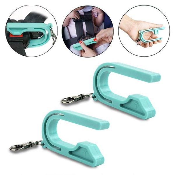 2 PCS Car Seat Key Safety Seat Unlocking Portable Unlock Child Safety Belt Accessories (Baby Blue)