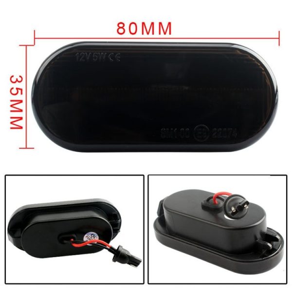 2 PCS D12V / 5W Car LED Leaf Board Side Flowing Water Turn Signal Light for Volkswagen (Black) - Image 3