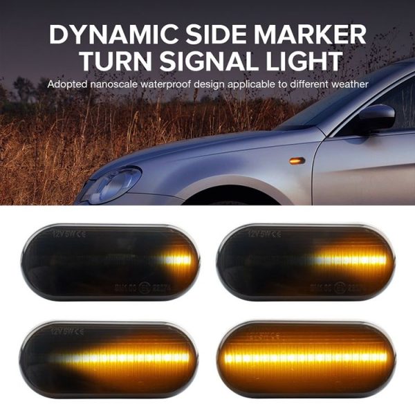 2 PCS D12V / 5W Car LED Leaf Board Side Flowing Water Turn Signal Light for Volkswagen (Black) - Image 6