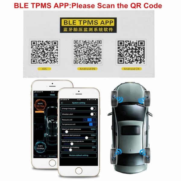 Bluetooth 4.0 TPMS Car External Tire Pressure Monitoring Pressure Detection System - Image 7