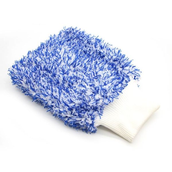 Microfiber Dusting Mitt Car Window Washing Cleaning Cloth Duster Towel Gloves (Blue) - Image 2