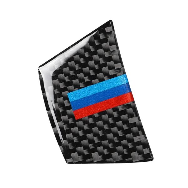 3 in 1 Car Carbon Fiber Tricolor Steering Wheel Button Decorative Sticker for BMW 3 Series E90 2005-2012, Left and Right Drive Universal - Image 3