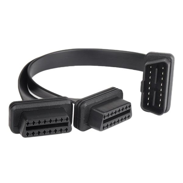 2 in 1 16PIN Car Straight Head OBD Diagnostic Extended Cable OBD2 Cable - Image 2