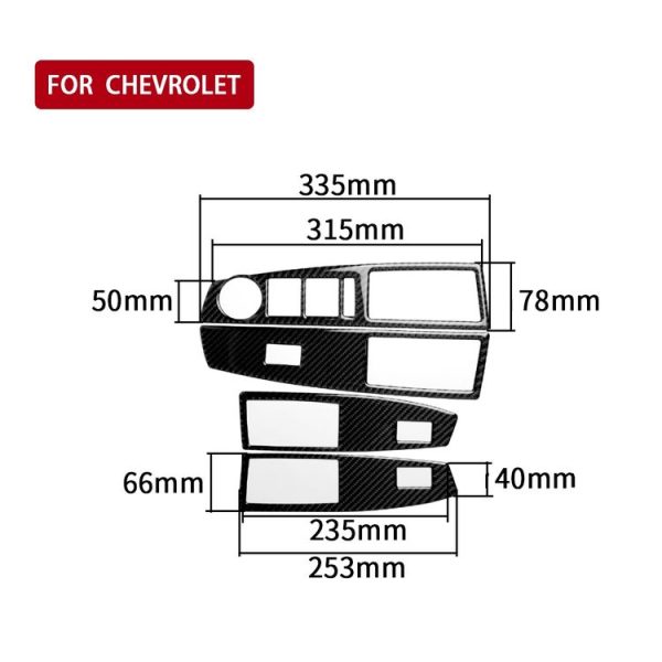 Car Carbon Fiber Window Lift Switch Panel Decorative Sticker for Chevrolet Cruze 2009-2015, Right Drive - Image 4
