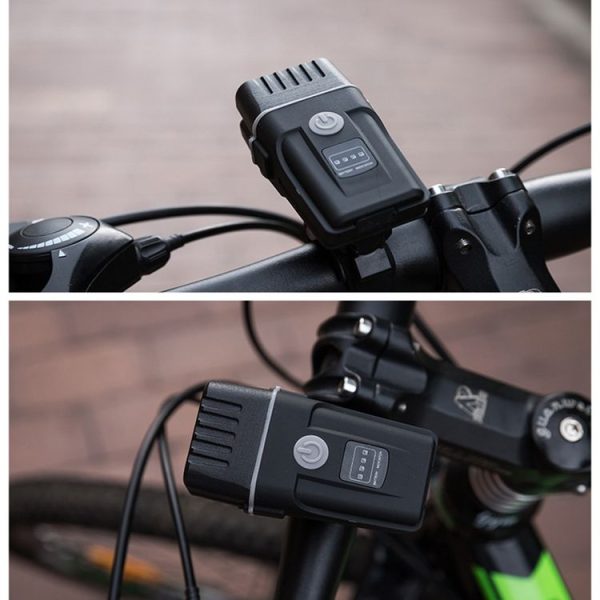Mountain Bike Light Headlights Super Bright Rechargeable Flashlight Night Riding Equipment (Orange) - Image 8