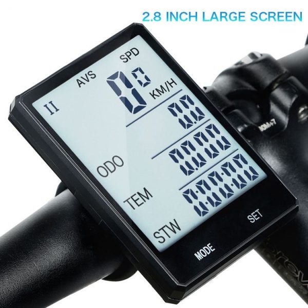 2.8 inch English Wireless Waterproof Cycle Computer LCD Odometer Speedometer - Image 14