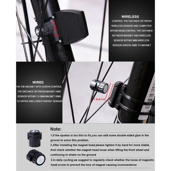 2.8 inch English Wireless Waterproof Cycle Computer LCD Odometer Speedometer with Extension Holder - Image 13