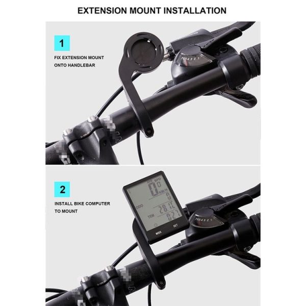 2.8 inch English Wireless Waterproof Cycle Computer LCD Odometer Speedometer with Extension Holder - Image 15