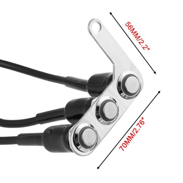 Motorcycle Switch Handlebar Adjustable Mount Waterproof Switches 3 Buttons for Headlight Horn Turn Signle with LED - Image 3