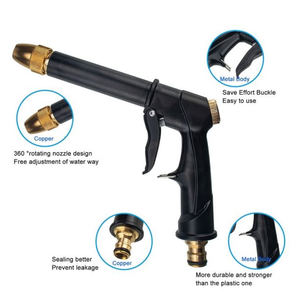 Car / Household Portable High Pressure Wash Water Gun Garden Irrigation (Black) - Image 4