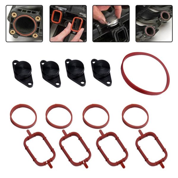 4x22mm Car Swirl Flap Air Intake Aluminum Gasket Remove Repair Kit (Black)