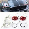 XH-6049 Car Universal Modified Racing Punch-free Aluminum Engine Hood Lock Cover (Red)