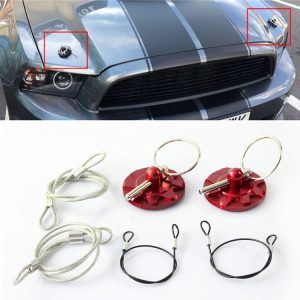 XH-6049 Car Universal Modified Racing Punch-free Aluminum Engine Hood Lock Cover (Red)