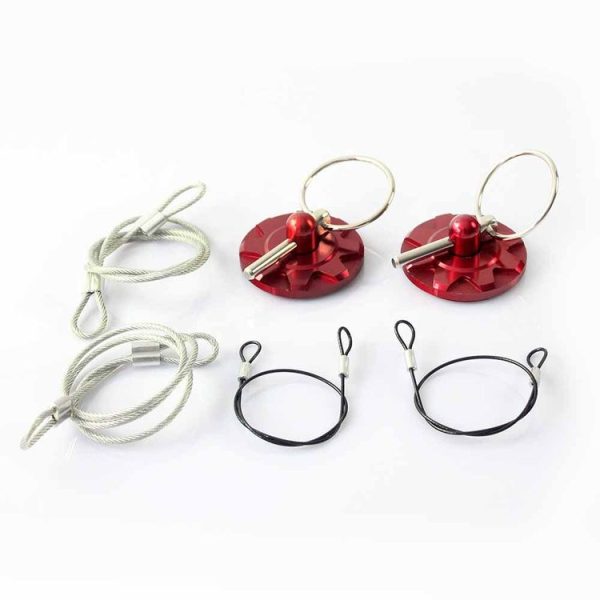 XH-6049 Car Universal Modified Racing Punch-free Aluminum Engine Hood Lock Cover (Red) - Image 2