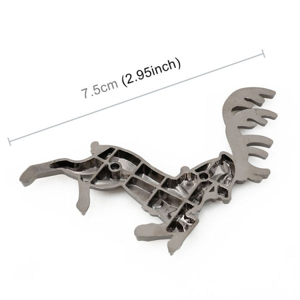 Right Elk Shape Metal Car Free Sticker (Silver Grey) - Image 4