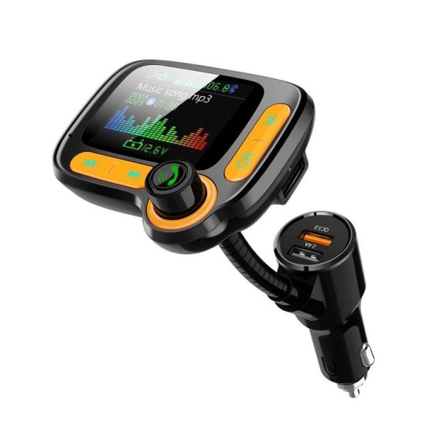 1.77 Color Screen Car MP3 Bluetooth Player FM Transmitter QC3.0 Fast Charger
