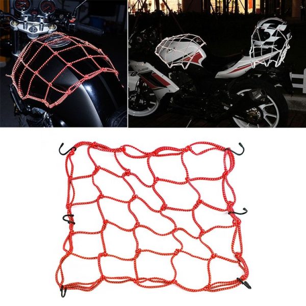 Motorcycle Reflective Helmet Net Fuel Tank Fix Net, Size: 30 x 30cm (Red)