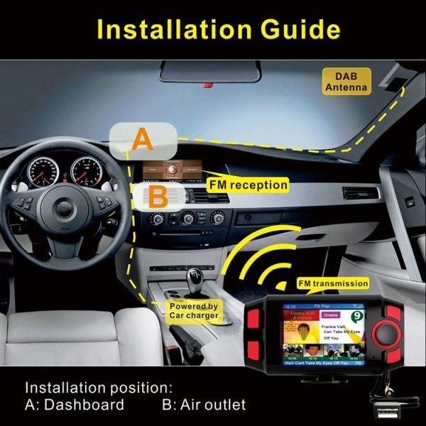 DAB-C8 Car DAB+ Digital Radio Receiver Color Screen Bluetooth Hands-free - Image 7