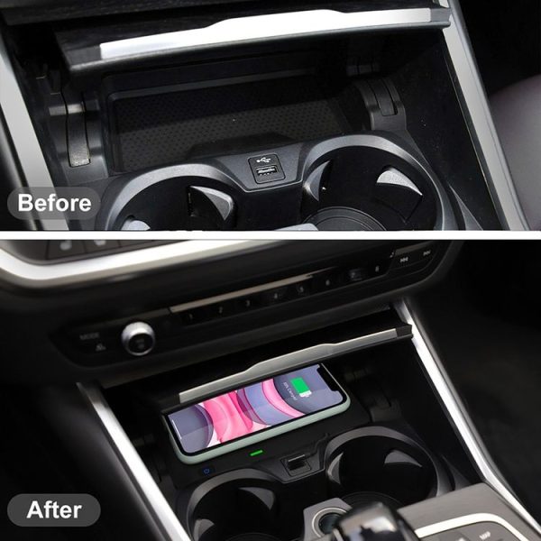 Car Qi Standard Wireless Charger 10W Quick Charging for 2019-2020 BMW 3 Series, Left Driving - Image 9