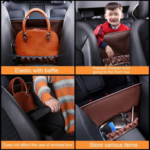 Car Front Seat Hanging Bag Paper Towel / Water Cup Storage Bag (Coffee) - Image 8