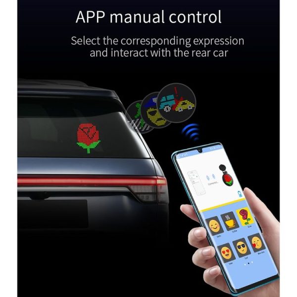 EM01 Car Bluetooth Intelligent LED Expression Sticker Emoticons APP Manual Control - Image 11