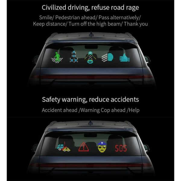 EM01 Car Bluetooth Intelligent LED Expression Sticker Emoticons APP Manual Control - Image 14
